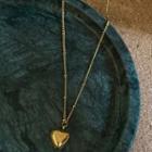 Stainless Steel Heart Pendant Necklace E116 - Gold - One Size