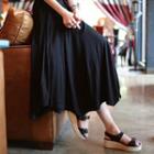 Band-waist A-line Long Skirt