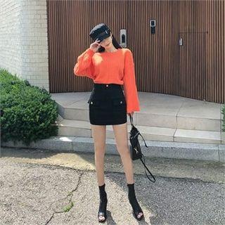 Flap-pocket Mini Skirt