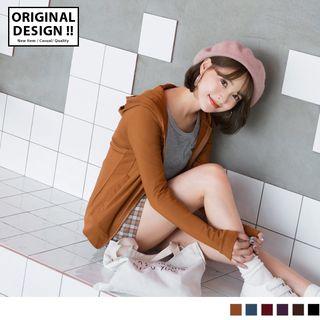 Zipper Plain Hoodie