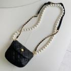 Faux-pearl & Chain Quilted Bag