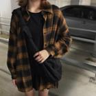 Plaid Loose-fit Shirt As Figure - One Size