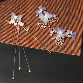 Floral Hair Clip / Hair Pin / Hair Comb / Dangle Earrings / Set