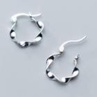 925 Sterling Silver Wavy Hoop Earring As Shown In Figure - One Size