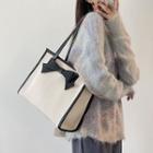 Bow Accent Shoulder Bag Off-white - One Size