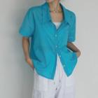 Short-sleeve Sheer Boxy Shirt