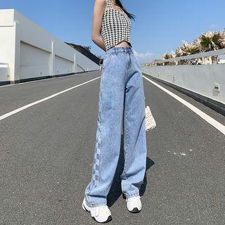 Checkerboard Loose Fit Jeans (various Designs)