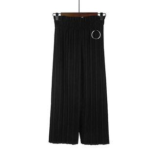 Ring Detail Pleated Wide Leg Pants
