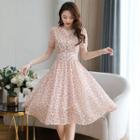 Short-sleeve Triangle Print A-line Dress