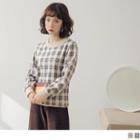 Long Sleeve Houndstooth Top