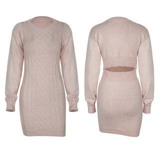 Long Sleeve Sheath Knitted Dress