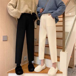 Pocket Cropped Straight-leg Pants