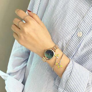 Set: Alloy Bracelet Watch + Branches Open Bangle