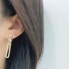 Chained Alloy Cuff Earring 1 Pair - Clip On Earring - Gold - One Size