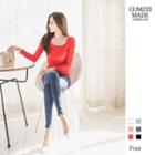 Square-neck Rib Top