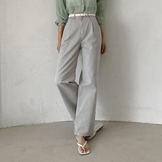 Pleated Washed Wide-leg Pants