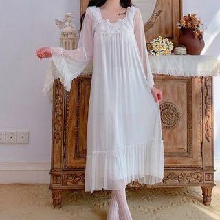 Bell-sleeve Midi A-line Sleep Dress