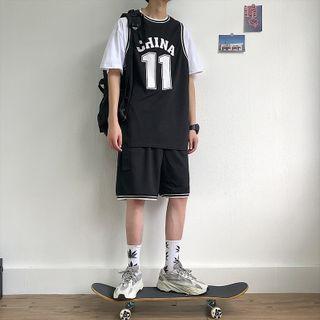 Set : Basketball Short-sleeved Top + Shorts