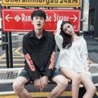 Couple Matching Printed Slit-side Shirt