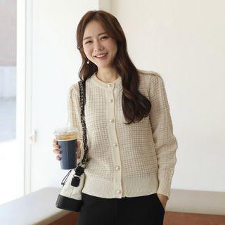 Faux-pearl Metallic Cardigan