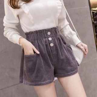 Corduroy Buttoned Shorts