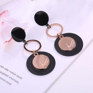 Disc Drop Earring Black - One Size