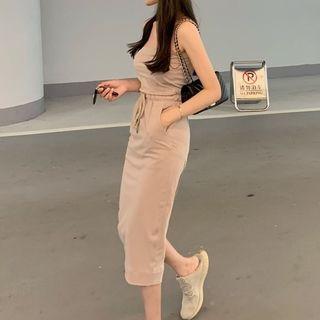 Set: Tube Top + High-waist Skirt As Shown In Figure - One Size