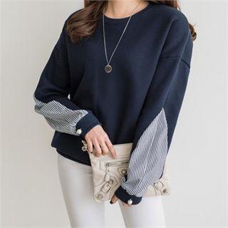 Stripe-detail Cotton Sweatshirt