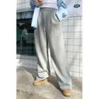 Zip-front Wide-leg Sweatpants