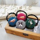 Embroidered Animal Disc Hair Tie (various Designs)