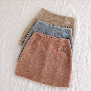 Lettering Slim-fit Skirt
