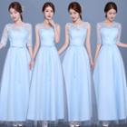 Lace Panel Bridesmaid Evening Gown