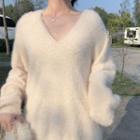 Fluffy Sweater Off-white - One Size