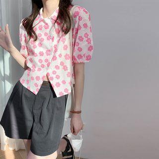 Floral Oversized Split Blouse