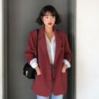Loose-fit Single-breasted Blazer Red Brown - One Size