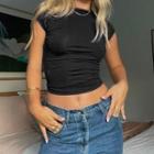 Short-sleeve Slim Fit Cropped T-shirt