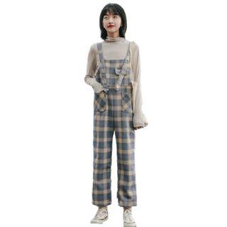 Plaid Straight Leg Jumper Pants