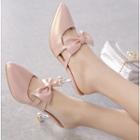 Bow High Heel Pointed Mules