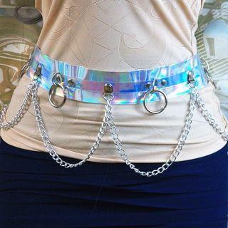 Hoop & Chain Iridescent Belt