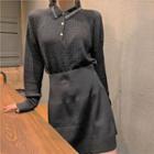 Polo Sweater / Mini A-line Skirt