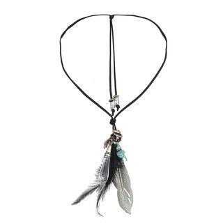 Metal Feather Drop Long Necklace