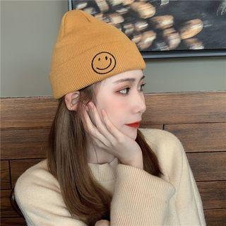 Smile Face Embroidered Beanie