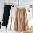 High-waist A-line Medium Long Semi Skirt