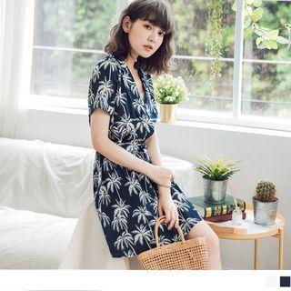 V-neck Print Dress