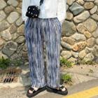 High-waist Striped Loose Fit Straight Cut Pants