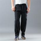 Print Panel Drawstring Waist Pants