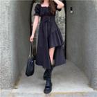 Lace-up Off-shoulder Asymmetrical Dress