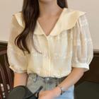 Scalloped Collar Lace Blouse