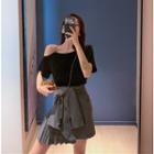 Strapless T-shirt + Irregular Skirt Set