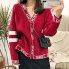 Lettering Cardigan Red - One Size